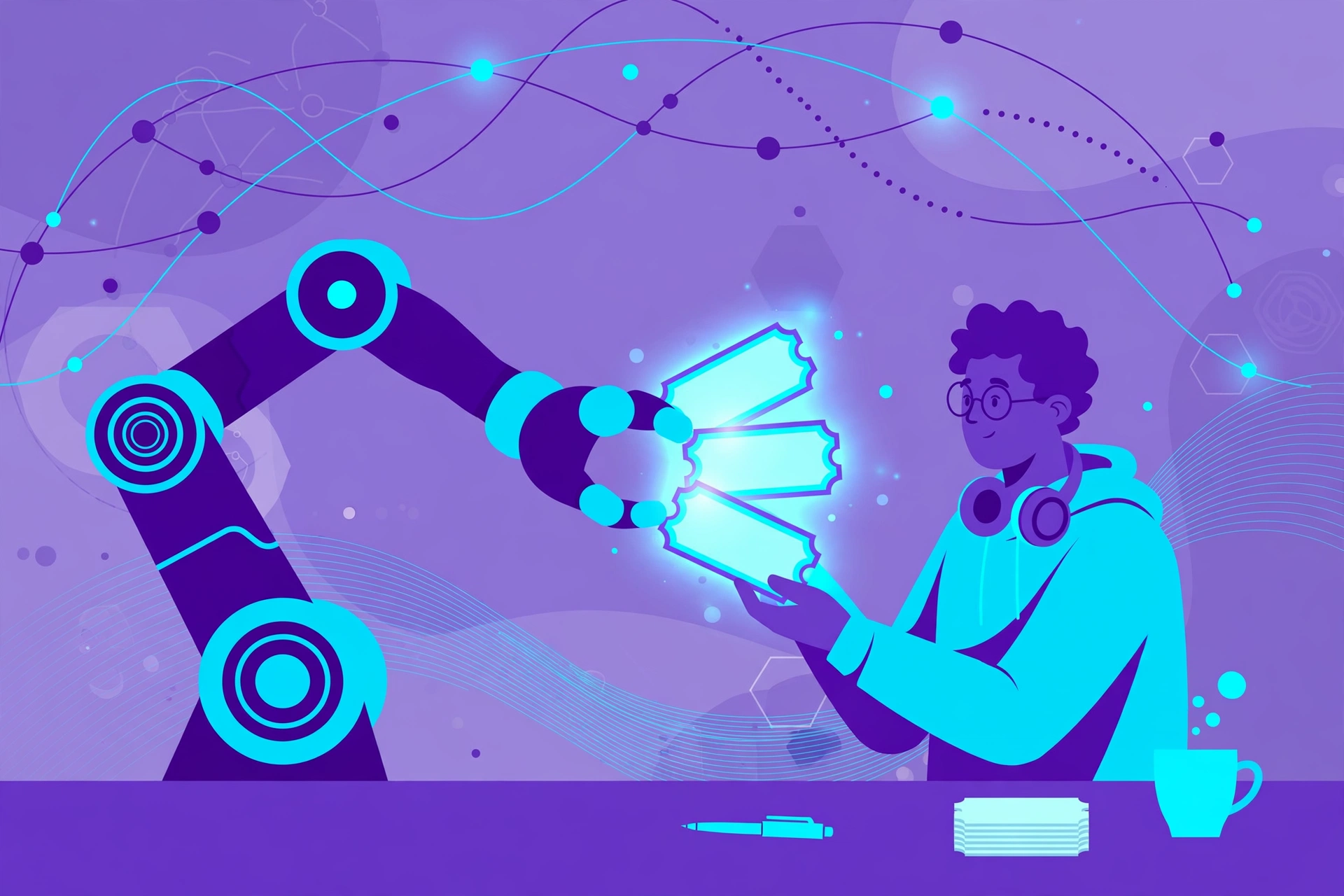 AI assisting a human support agent with ticket classification, supporting helpdesk ticket triage best practices for faster resolution